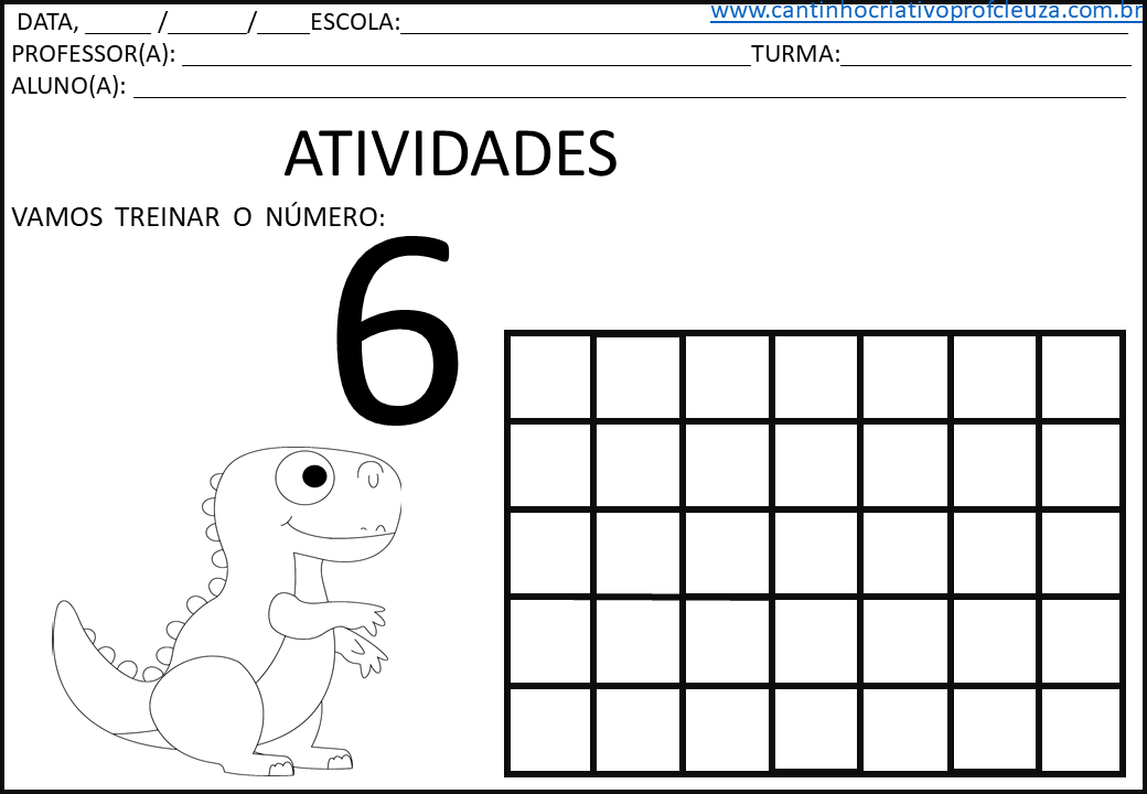 Atividades com numerais 6
