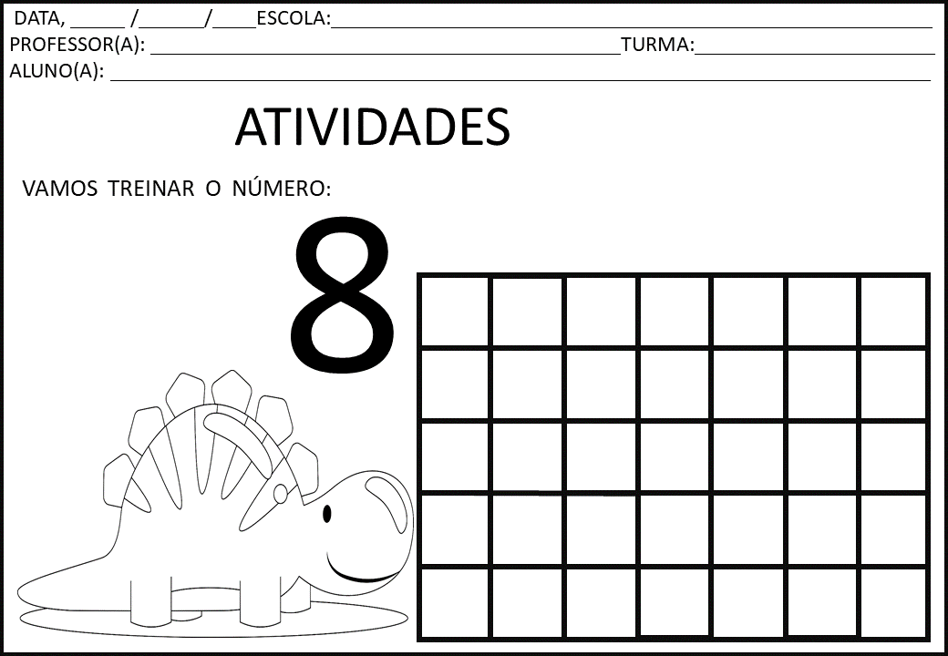 Atividades com numerais 8