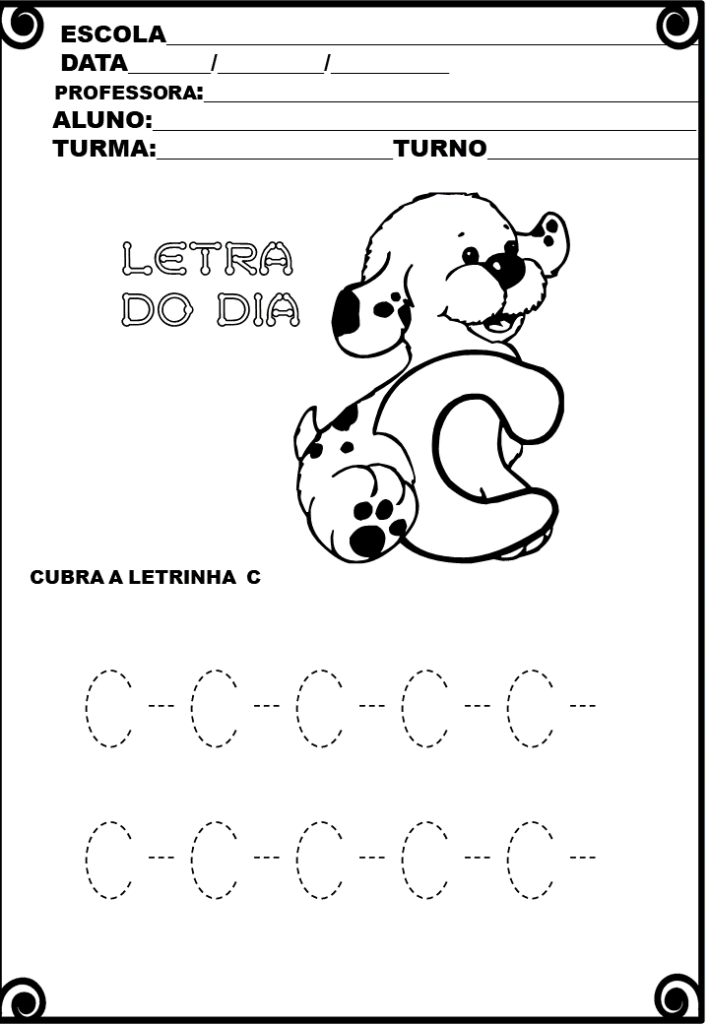 % Atividades com as letras do alfabeto1
