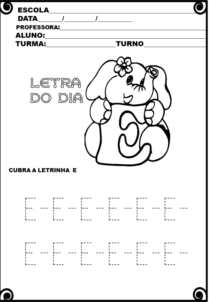 % Atividades com as letras do alfabeto1