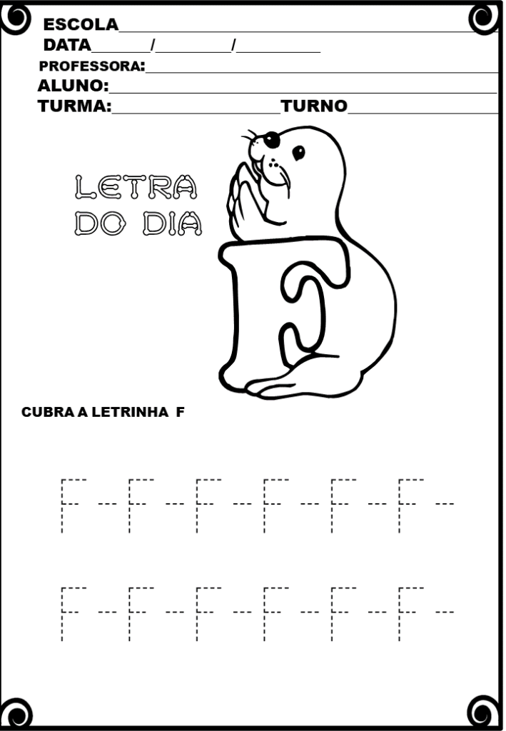 % Atividades com as letras do alfabeto1