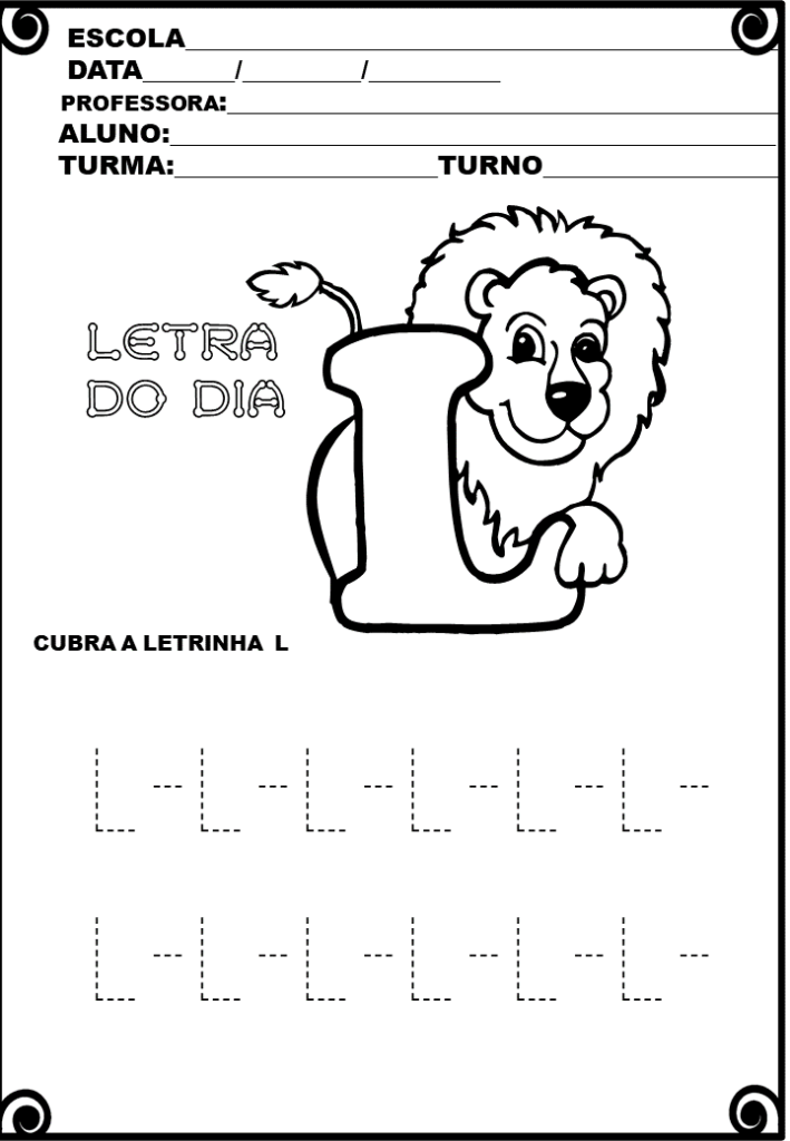 % Atividades com as letras do alfabeto1