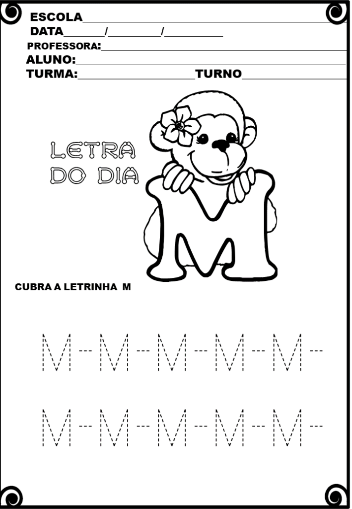 % Atividades com as letras do alfabeto1