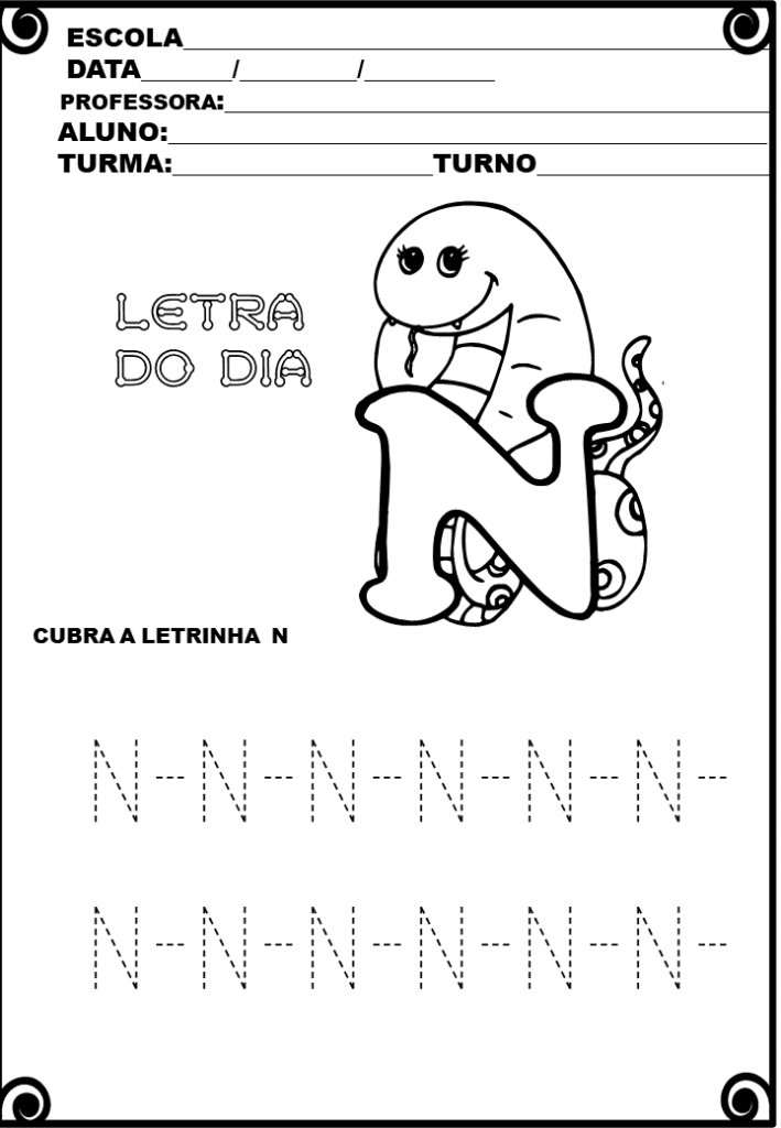 % Atividades com as letras do alfabeto1