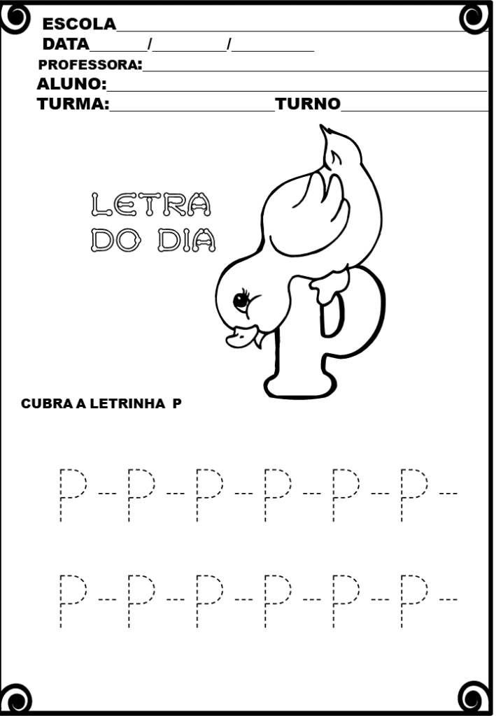 % Atividades com as letras do alfabeto1