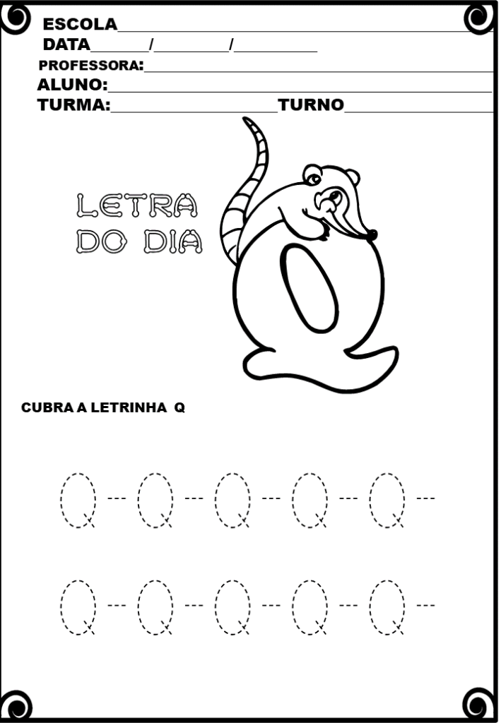 % Atividades com as letras do alfabeto1