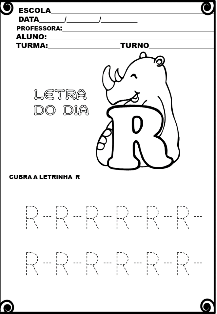 % Atividades com as letras do alfabeto1