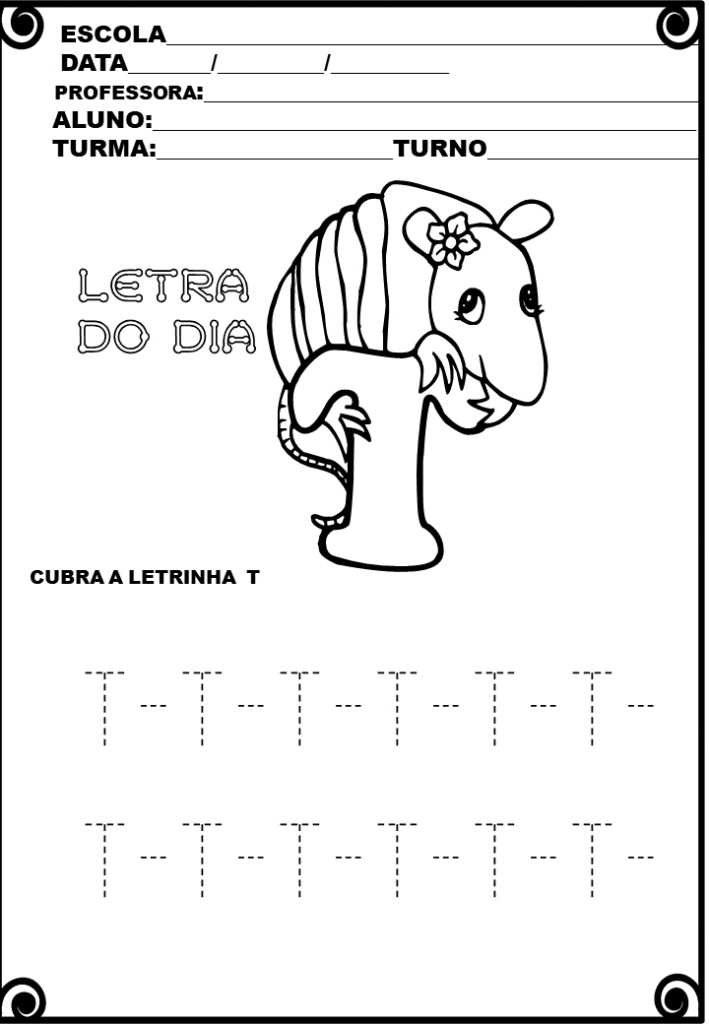% Atividades com as letras do alfabeto1
