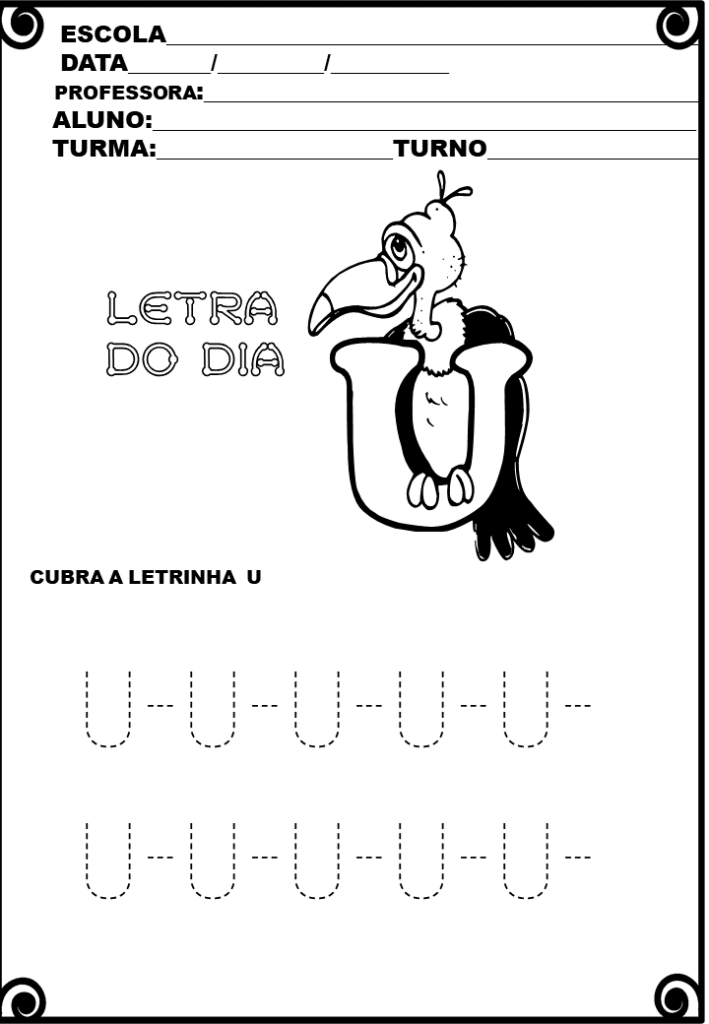 % Atividades com as letras do alfabeto1