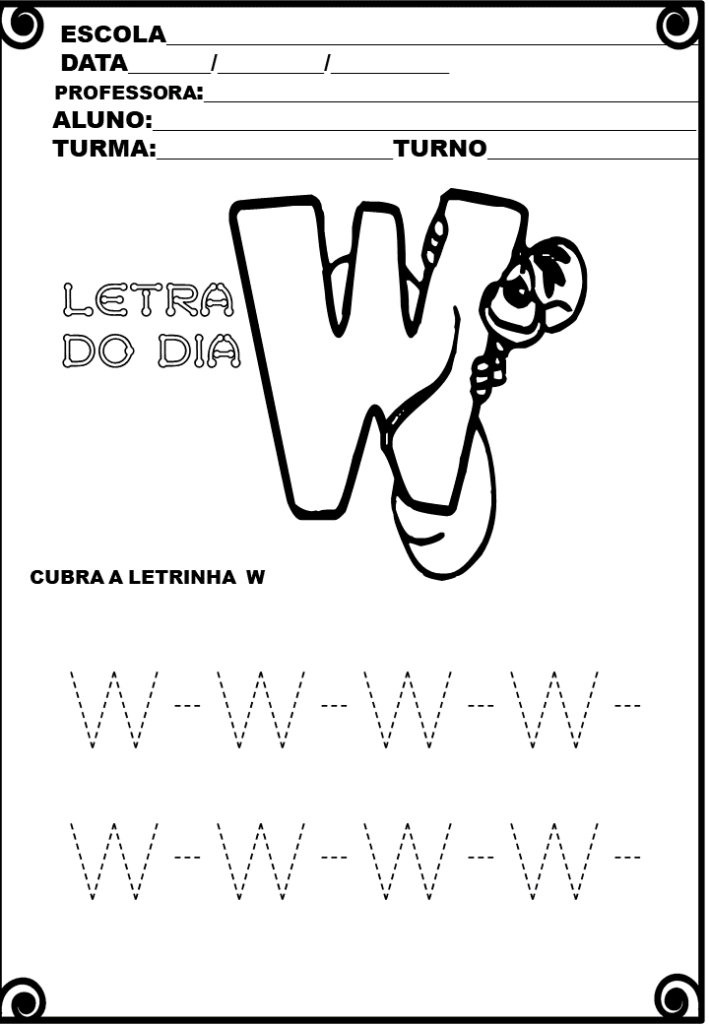 % Atividades com as letras do alfabeto1