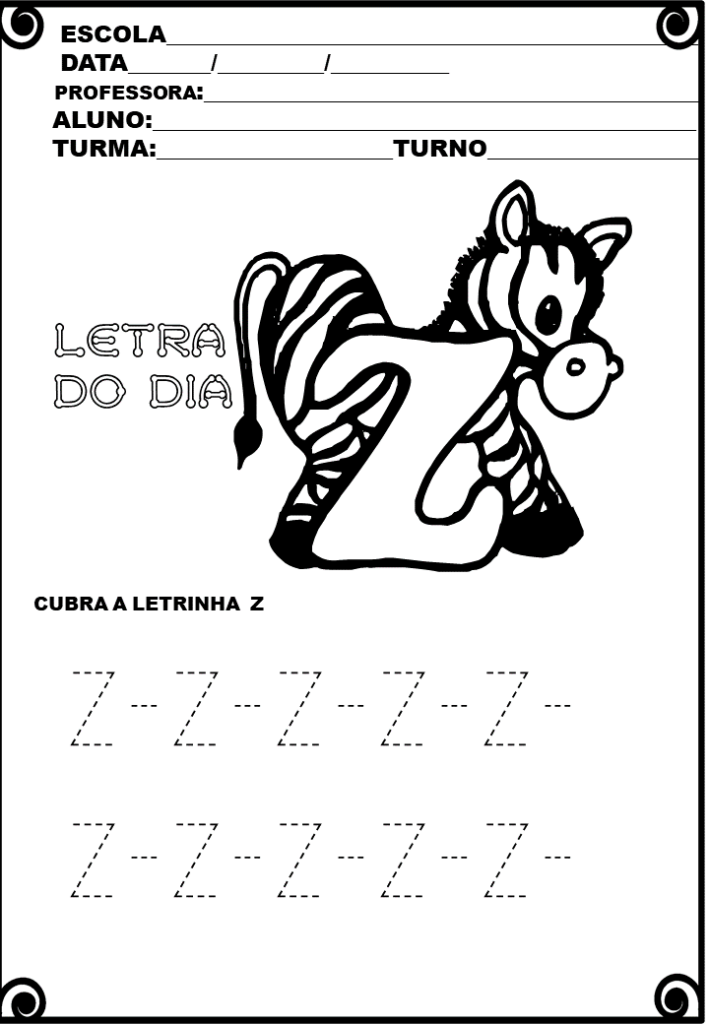 % Atividades com as letras do alfabeto1