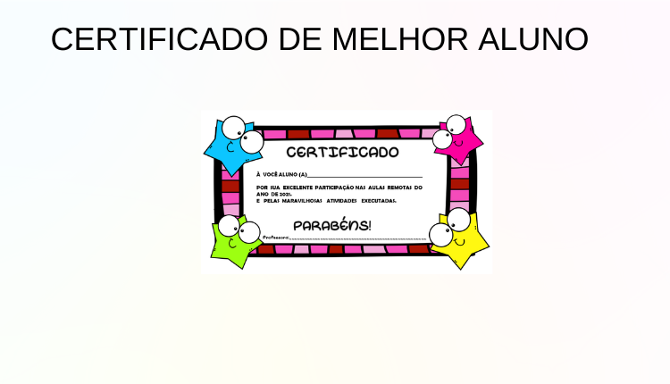 CERTIFICADO DE MELHOR ALUNO
