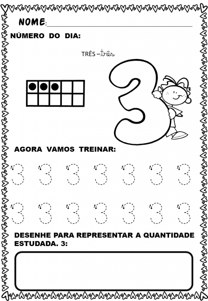 % Atividades matemática para o infantil de 1 a 10