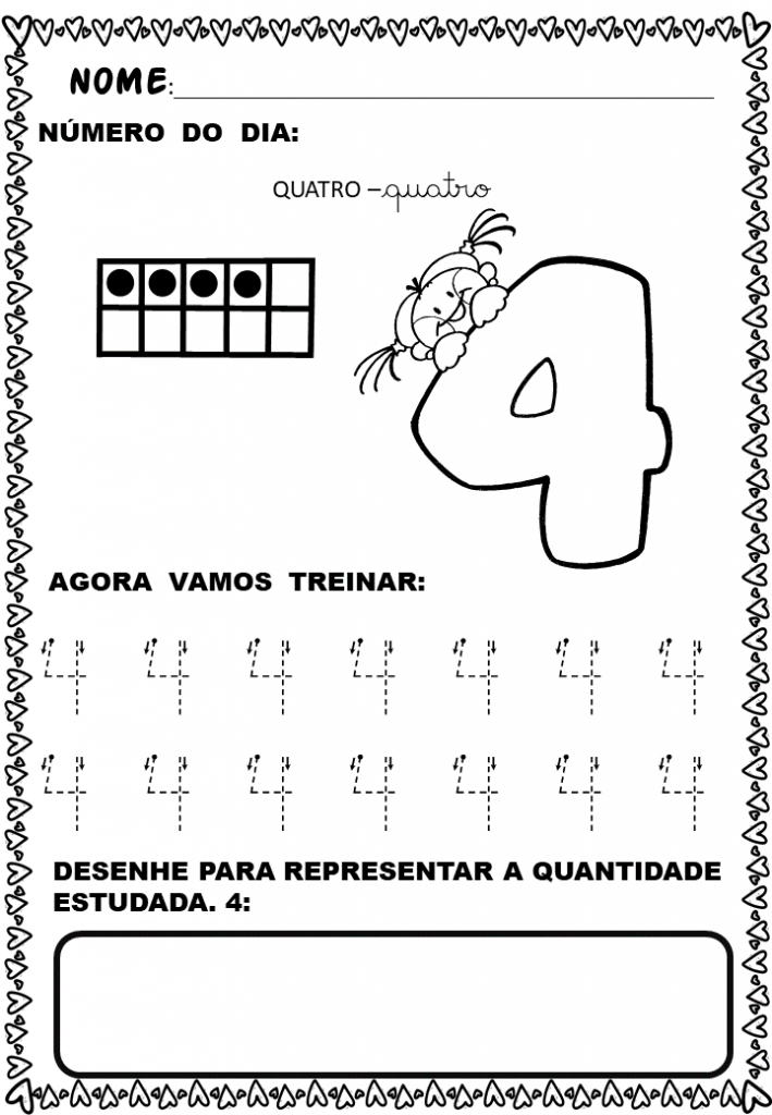 % Atividades matemática para o infantil de 1 a 10