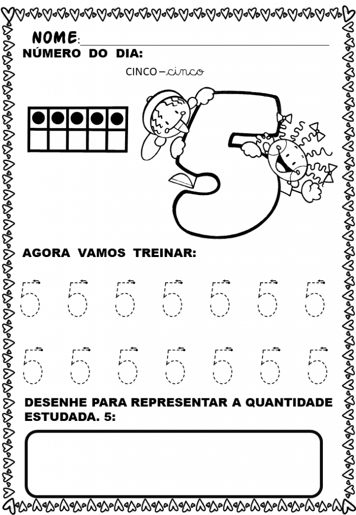 % Atividades matemática para o infantil de 1 a 10
