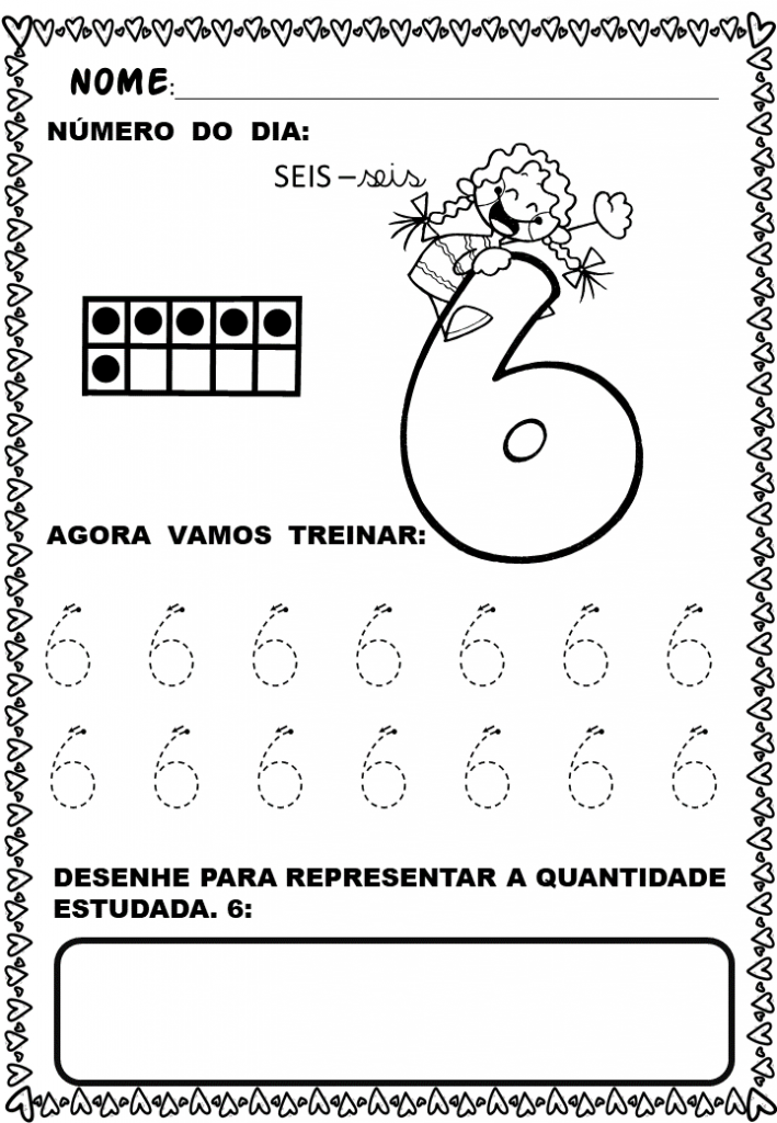 % Atividades matemática para o infantil de 1 a 10