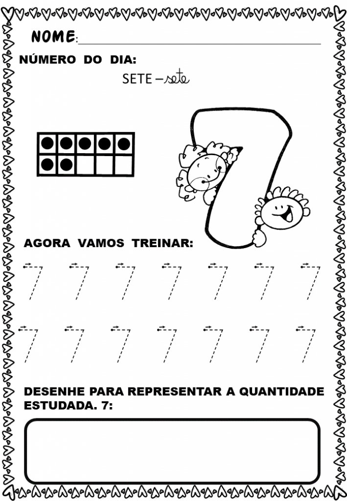 % Atividades matemática para o infantil de 1 a 10