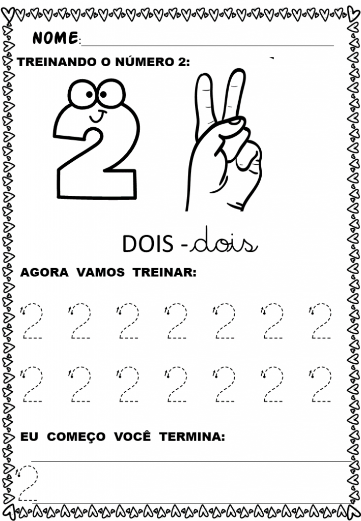 % Atividades matemática para o infantil de 1 a 10