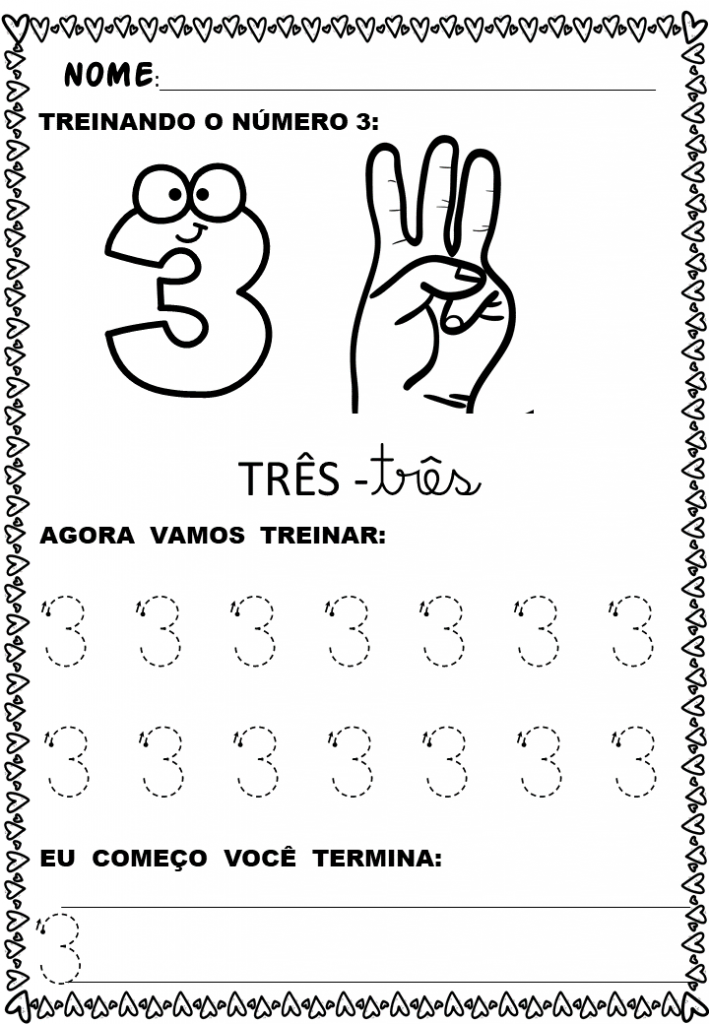 % Atividades matemática para o infantil de 1 a 10