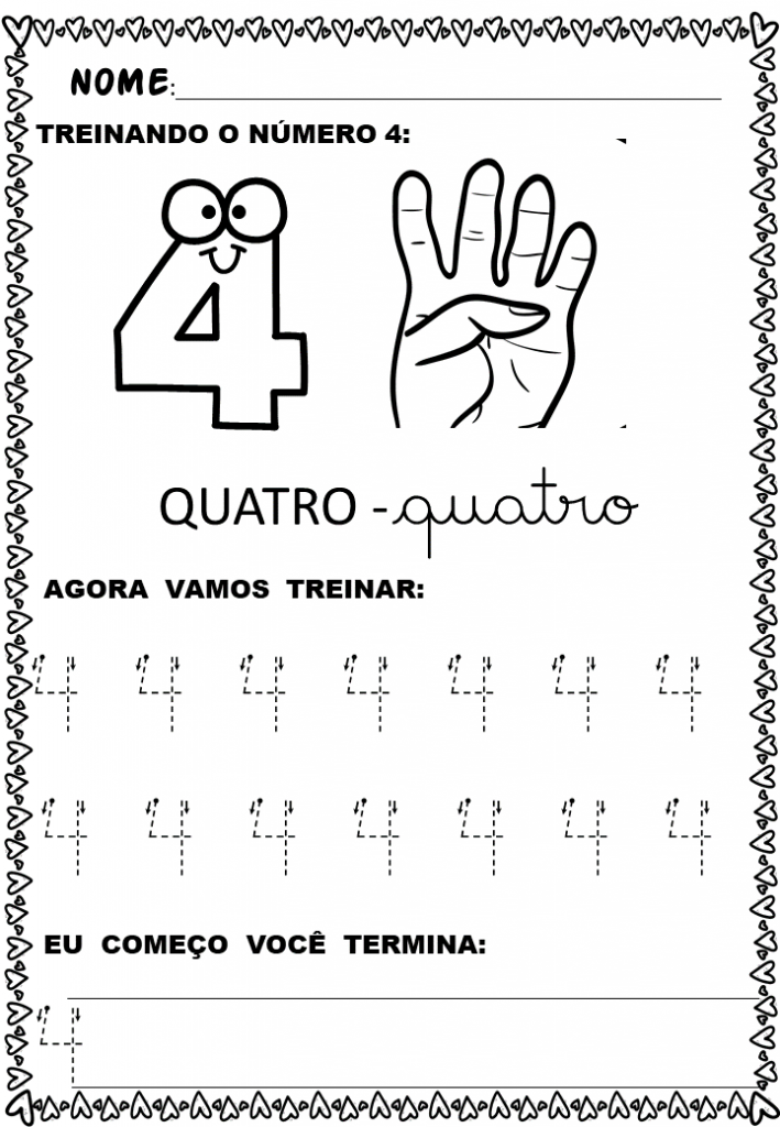 % Atividades matemática para o infantil de 1 a 10