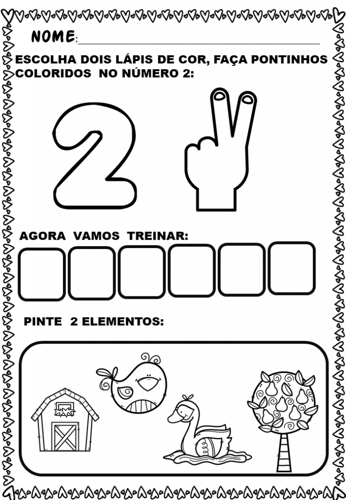 % Atividades matemática para o infantil de 1 a 10
