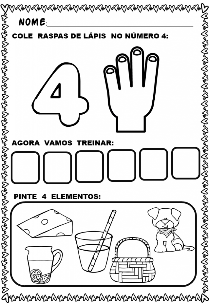 % Atividades matemática para o infantil de 1 a 10