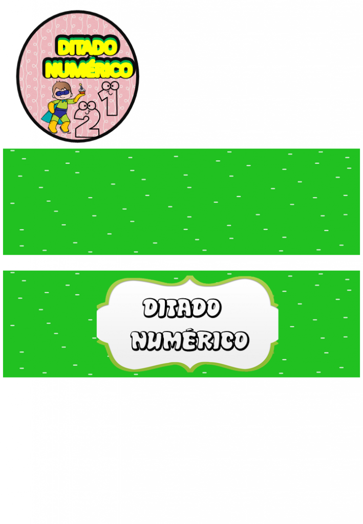 % Numerais oralidade e escrita. Ditado de números 1
