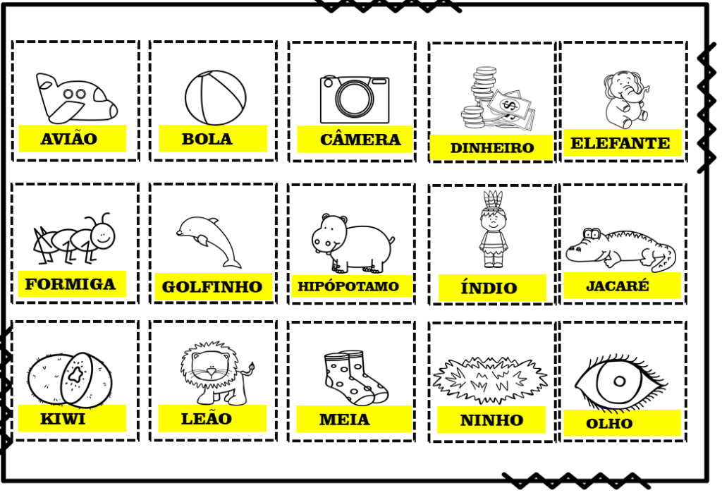 % Atividade com as letras do alfabeto (Alfabetário)1ºano