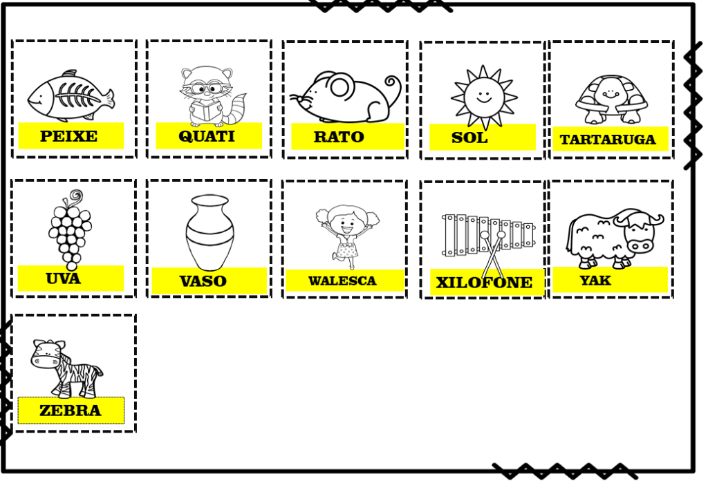 % Atividade com as letras do alfabeto (Alfabetário)1ºano