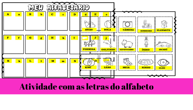 atividade com as letras do alfabeto