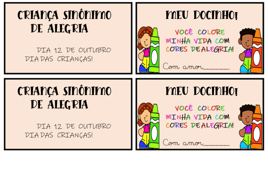 % Sugestão de mimos para o dia das crianças