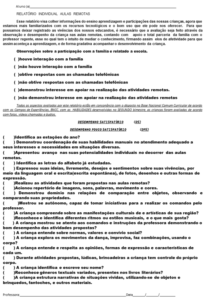 sugestoes para relatorio