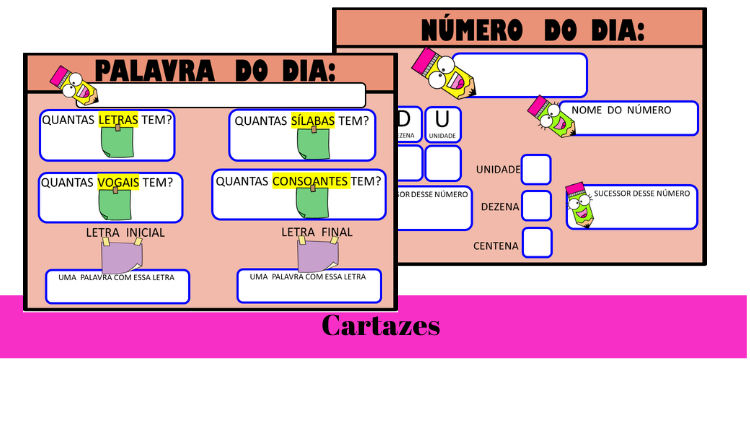 % Cartazes palavra do dia e número do dia 2