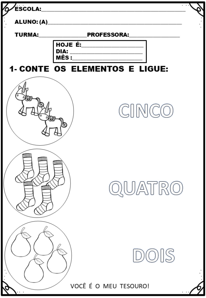 % Atividades de matematica para casa 2022