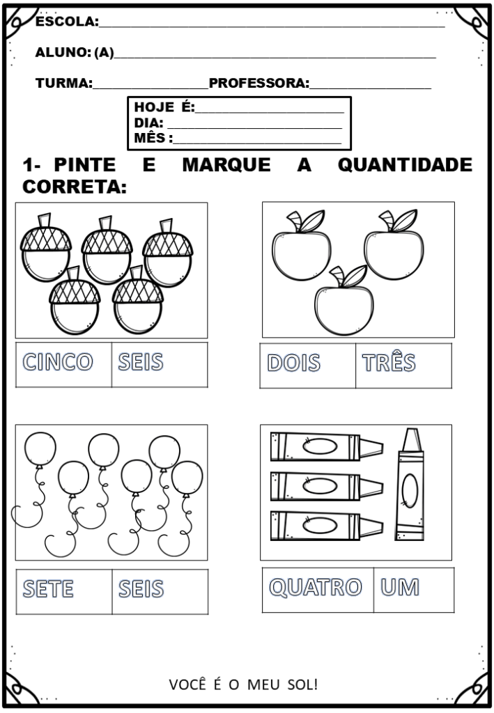 % Atividades de matematica para casa 2022