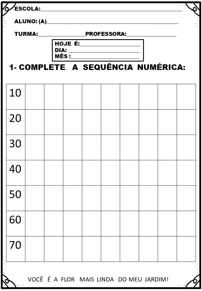 % Atividades de matematica para casa 2022