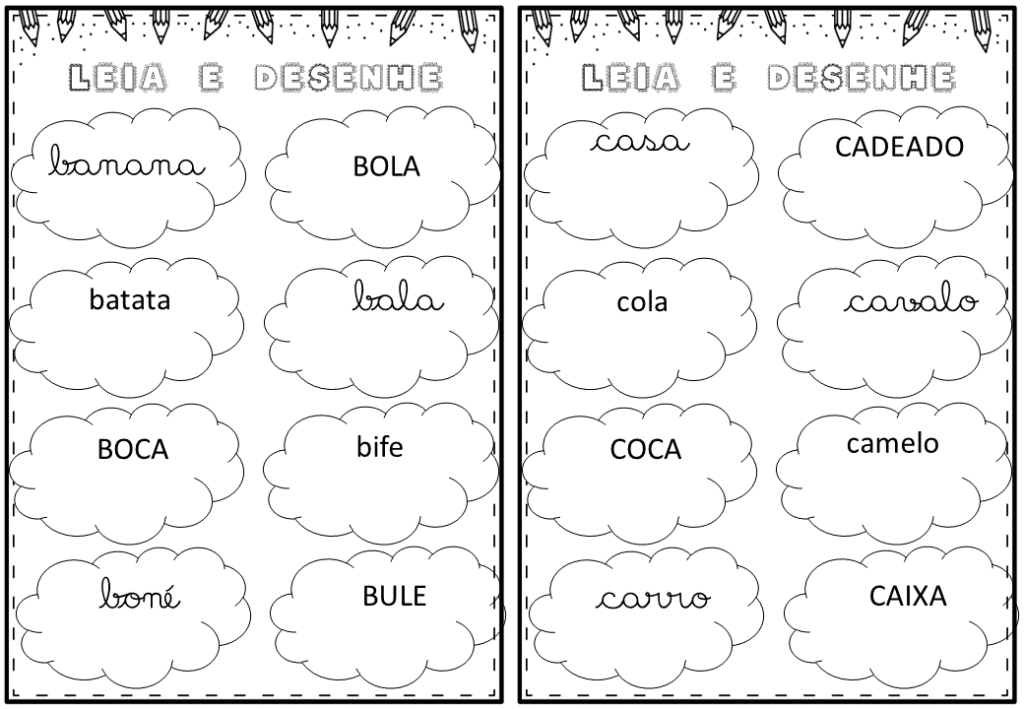 Ficha de leitura e desenho 1 2 ficha de leitura e desenho