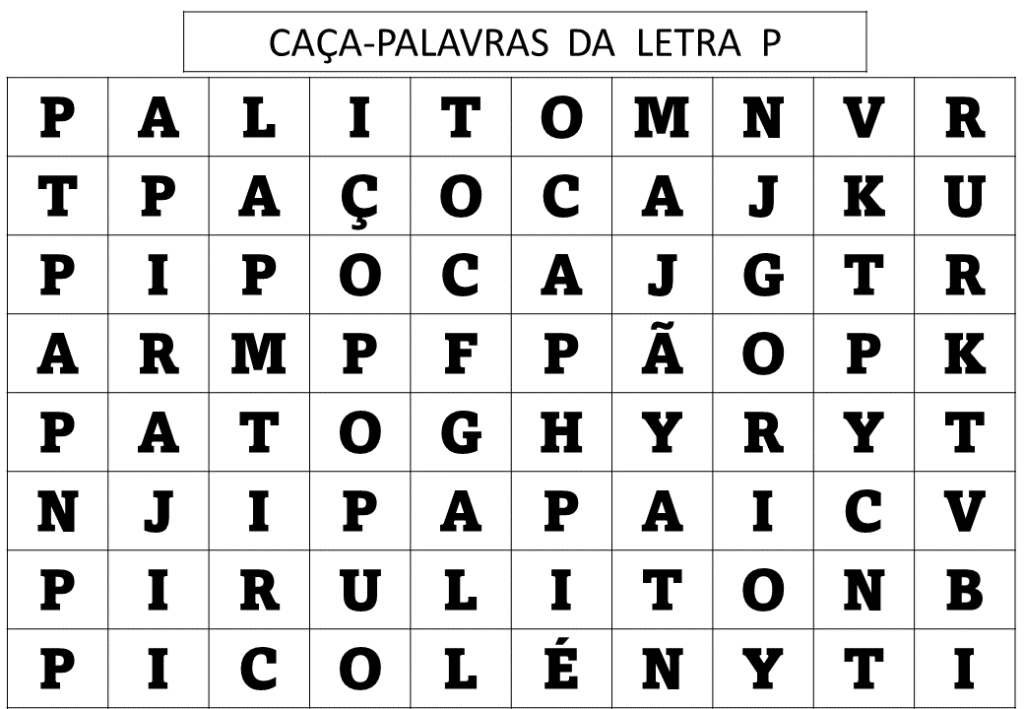 % Ensine de forma divertida - Jogos da letra P