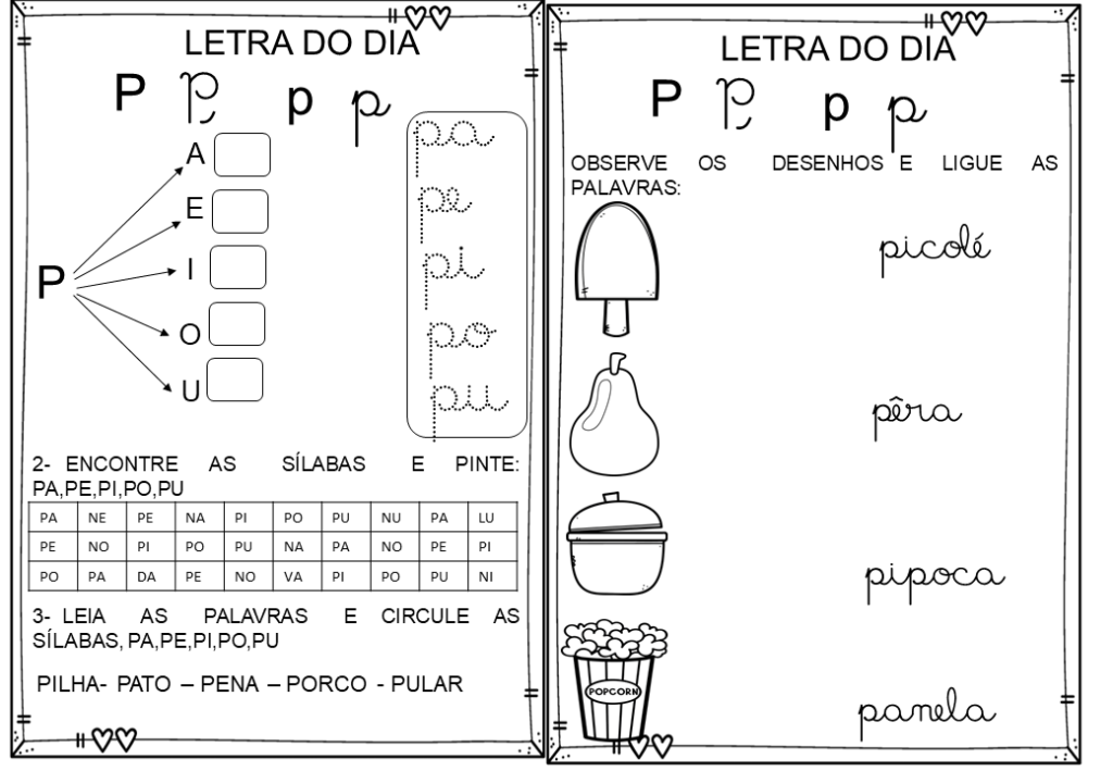 % Atividades das silabas simples 2023