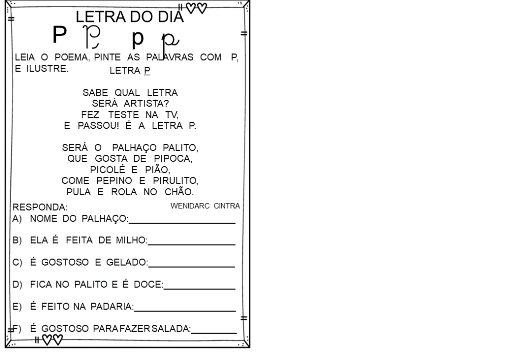 % Atividades das silabas simples 2023