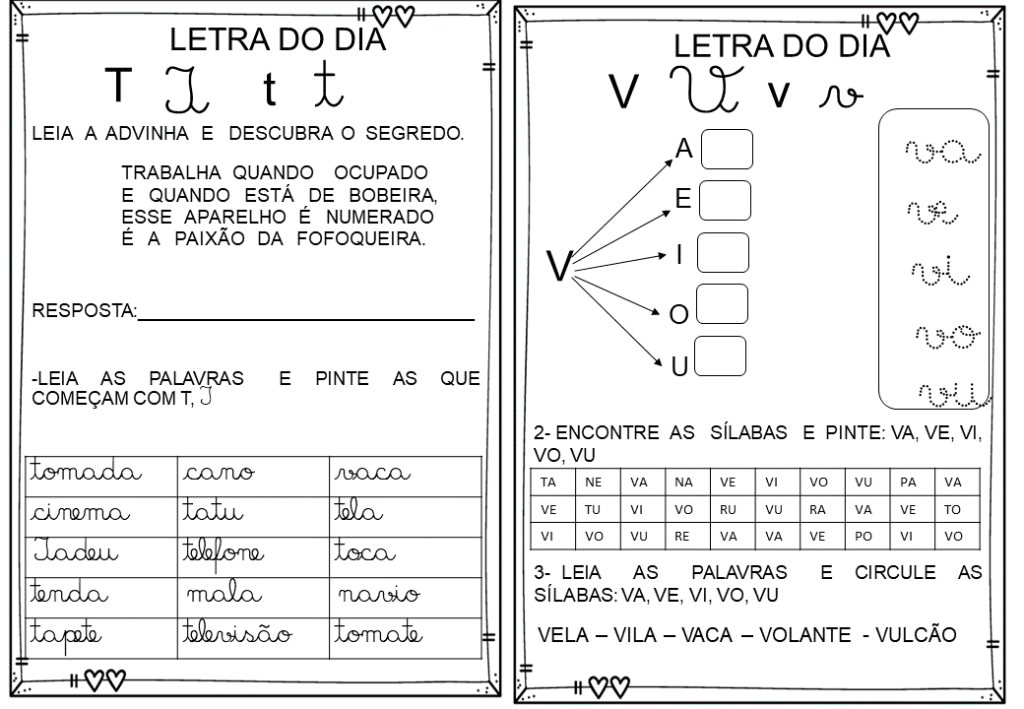 % Atividades das silabas simples 2023