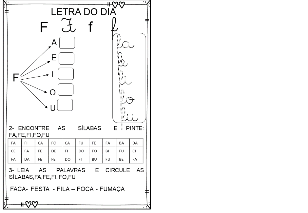 % Atividades das silabas simples 2023