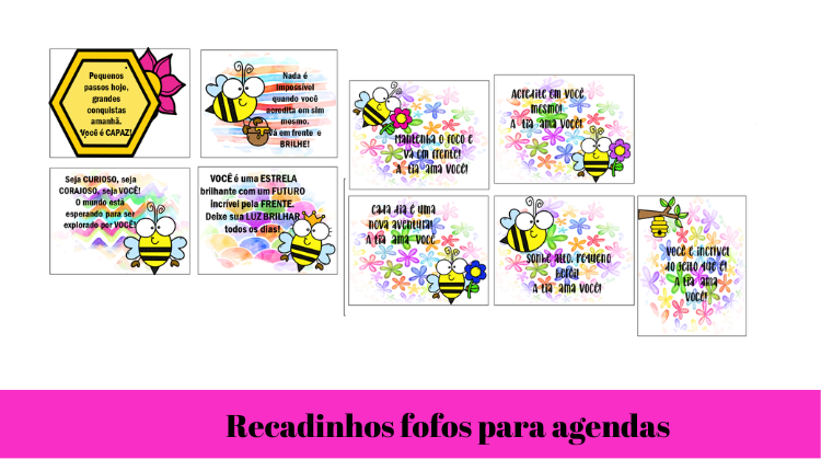 % Recados fofos para agenda 2023