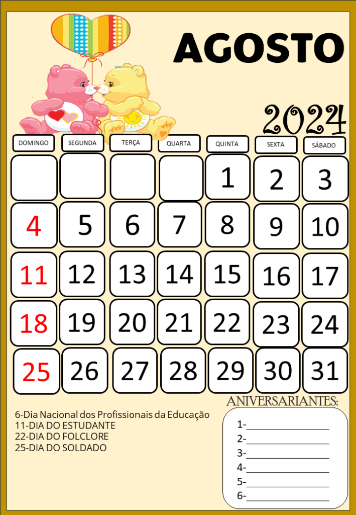 % CALENDÁRIO ESCOLAR 2024