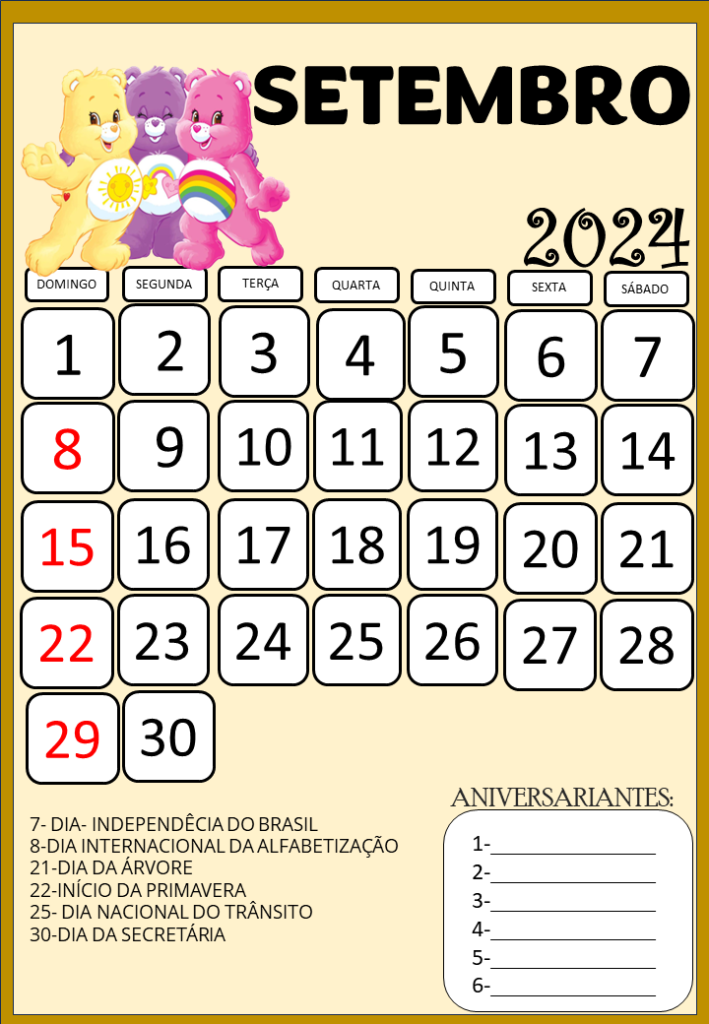 % CALENDÁRIO ESCOLAR 2024