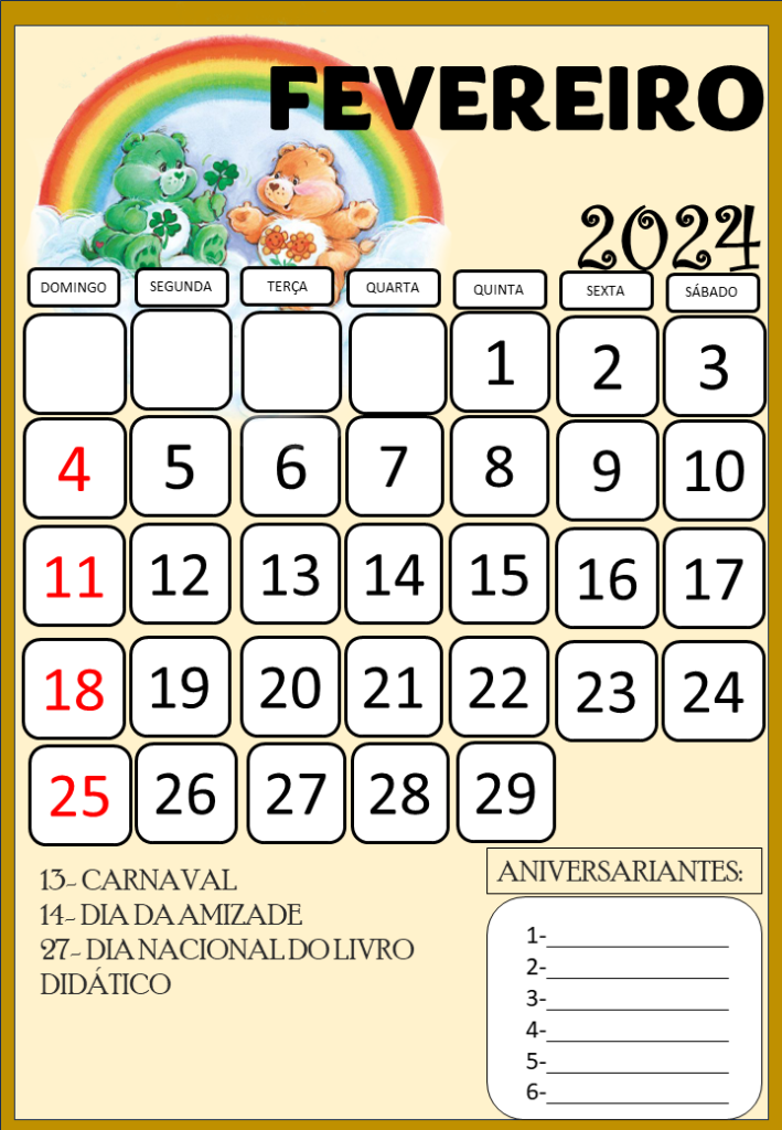% CALENDÁRIO ESCOLAR 2024