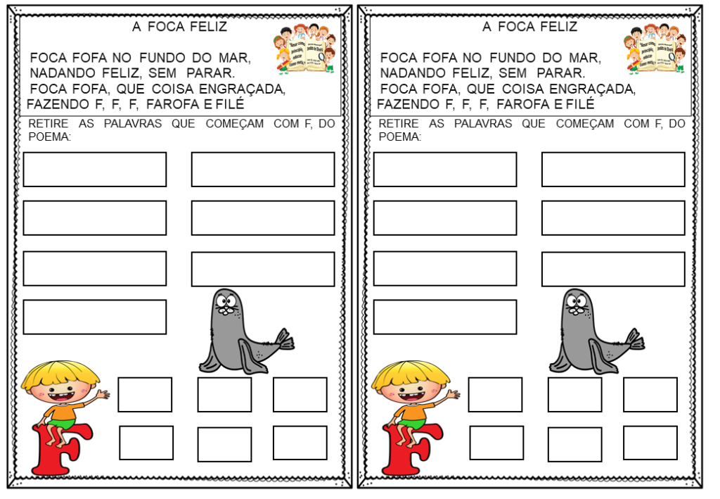 % Atividades letra F 2024