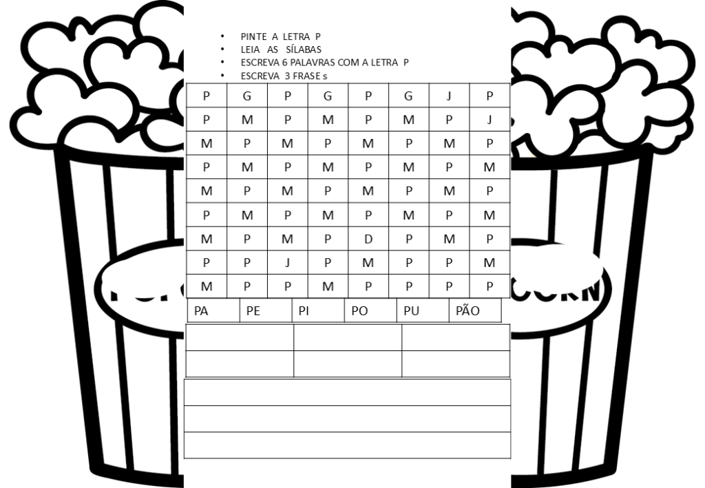 % Atividades de escrita, palavras e frases 1