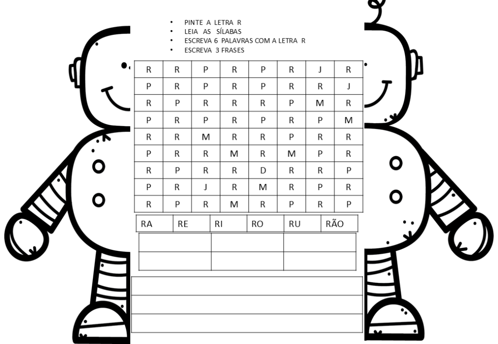 % Atividades de escrita, palavras e frases 1