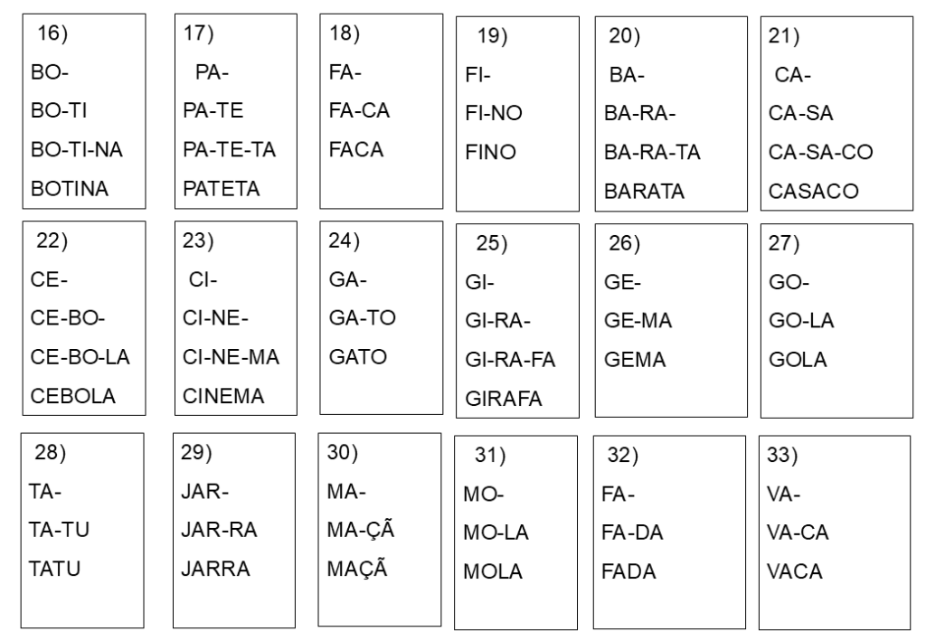 % FICHAS DE LEITURA 1 ANO
